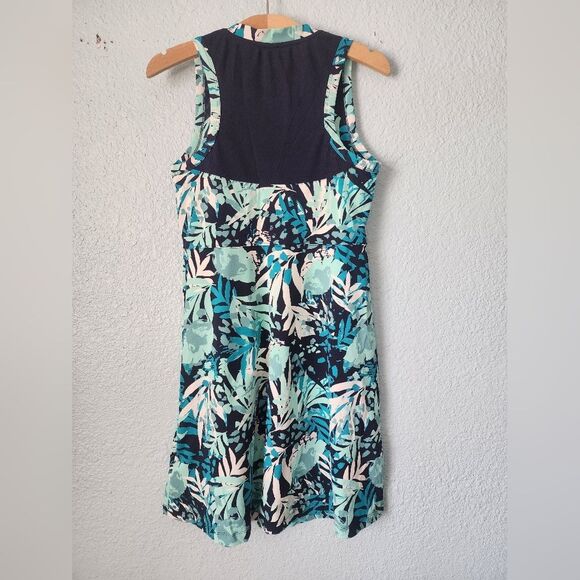 Title Nine Tropical Print Midi Dress - Blue and Green - Picture 4 of 11